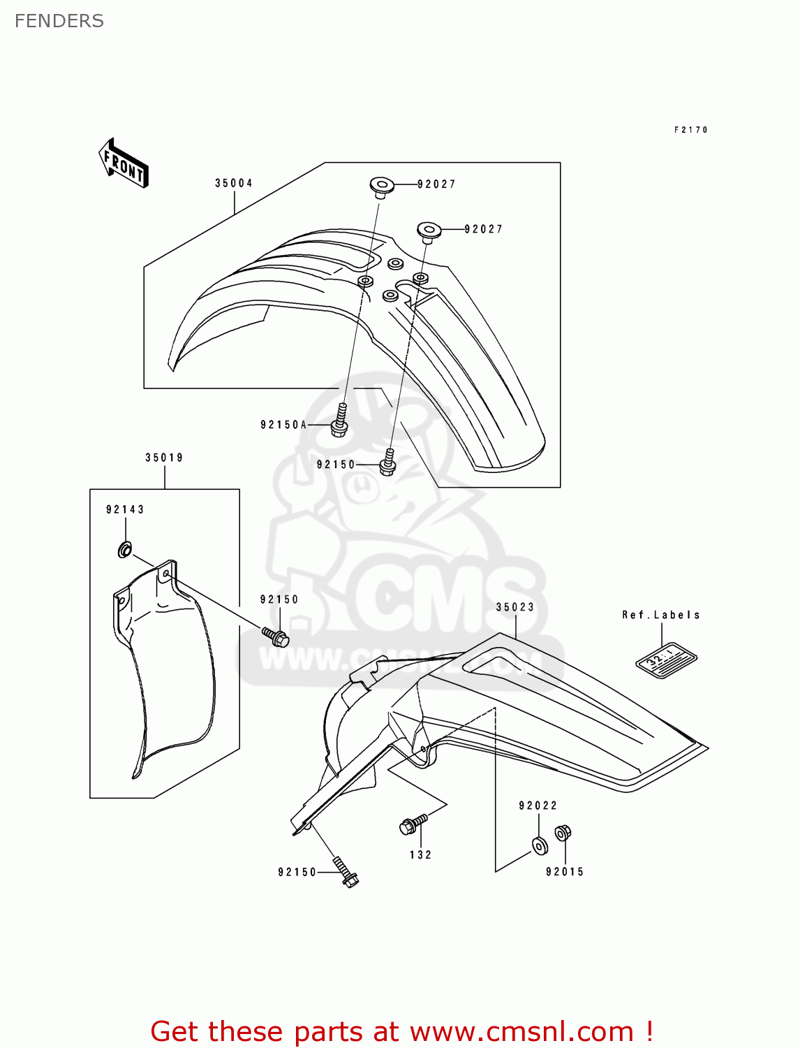FENDERS KX250-K4 1997 USA CANADA
