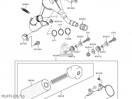 MUFFLER(S) - KX250-K4 1997 USA CANADA