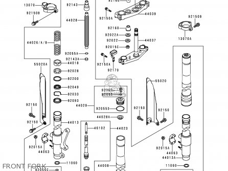 FRONT FORK - KX250-K4 1997 USA CANADA