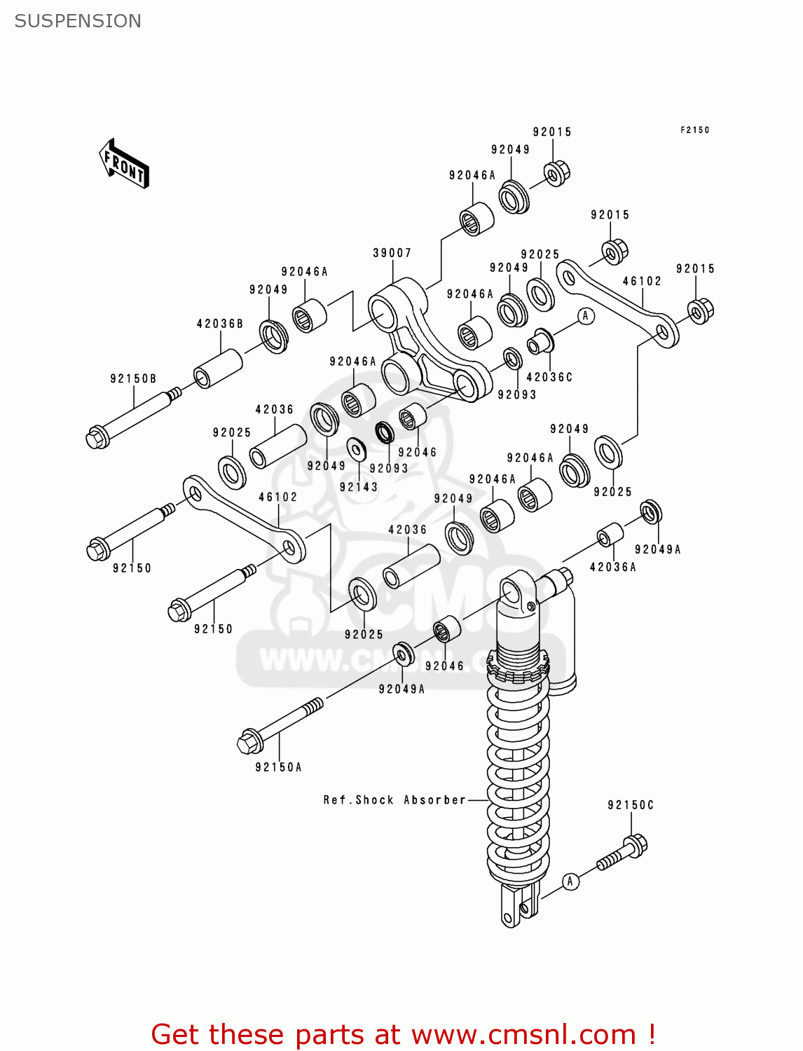 SUSPENSION KX250-K5 1998 EUROPE FR AS