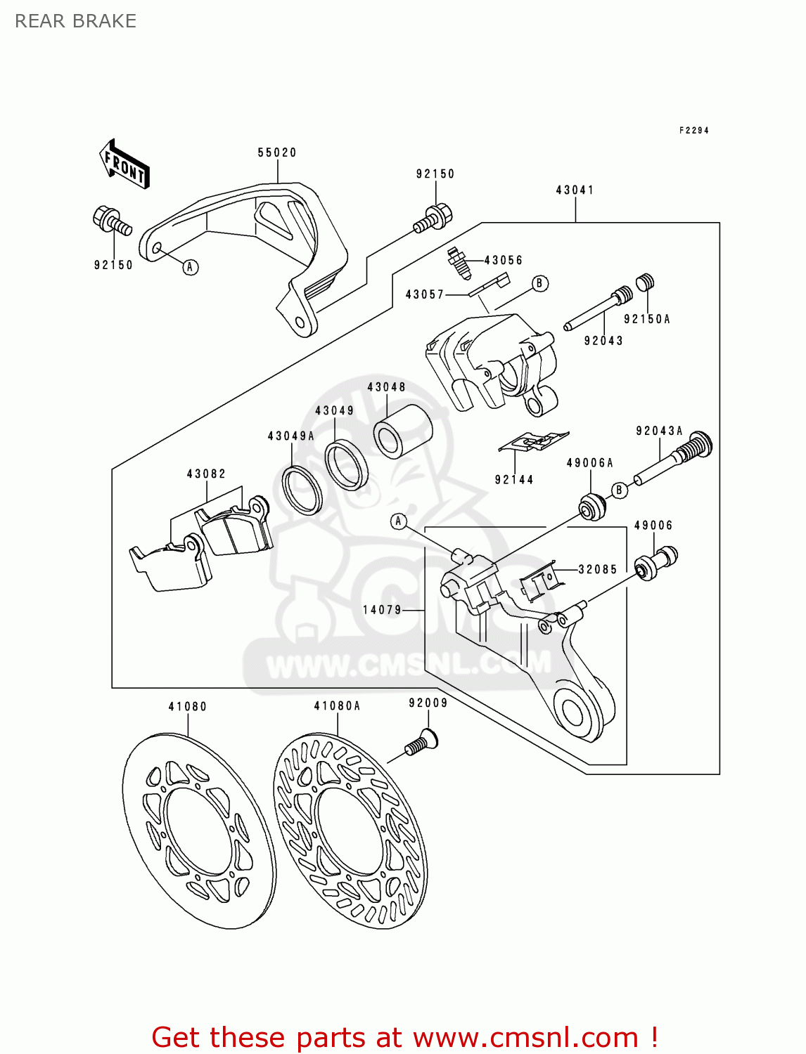 REAR BRAKE KX250-K5 1998 EUROPE FR AS