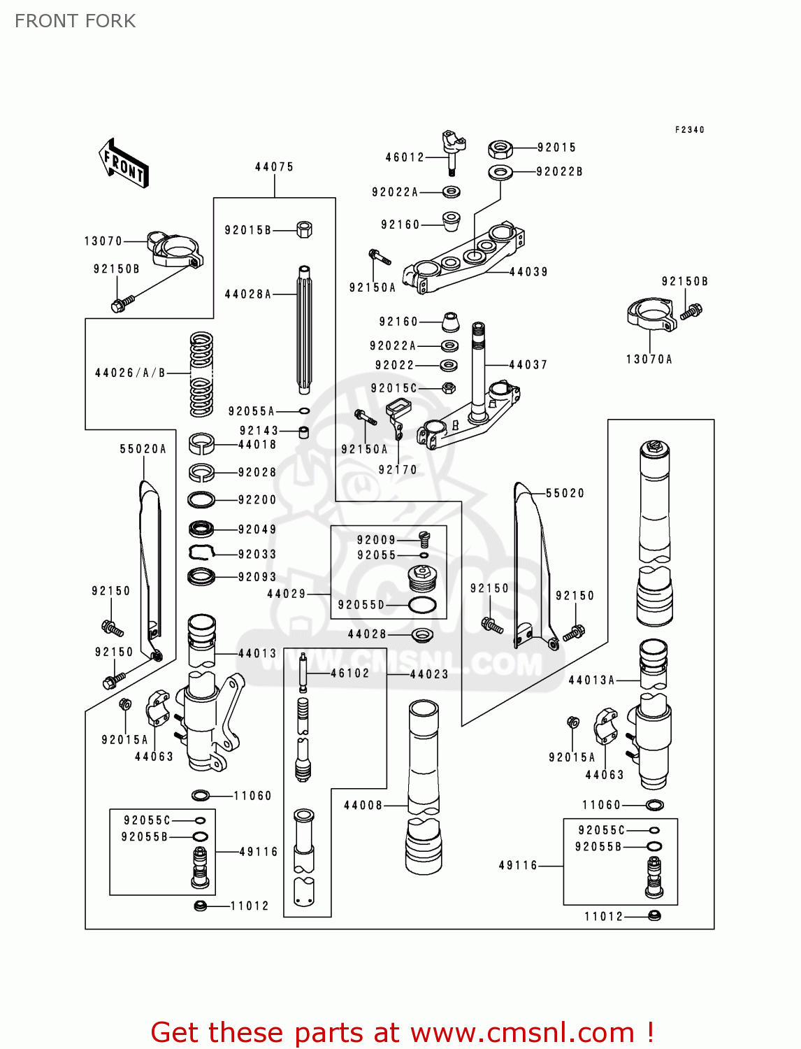 FRONT FORK KX250-K5 1998 EUROPE FR AS