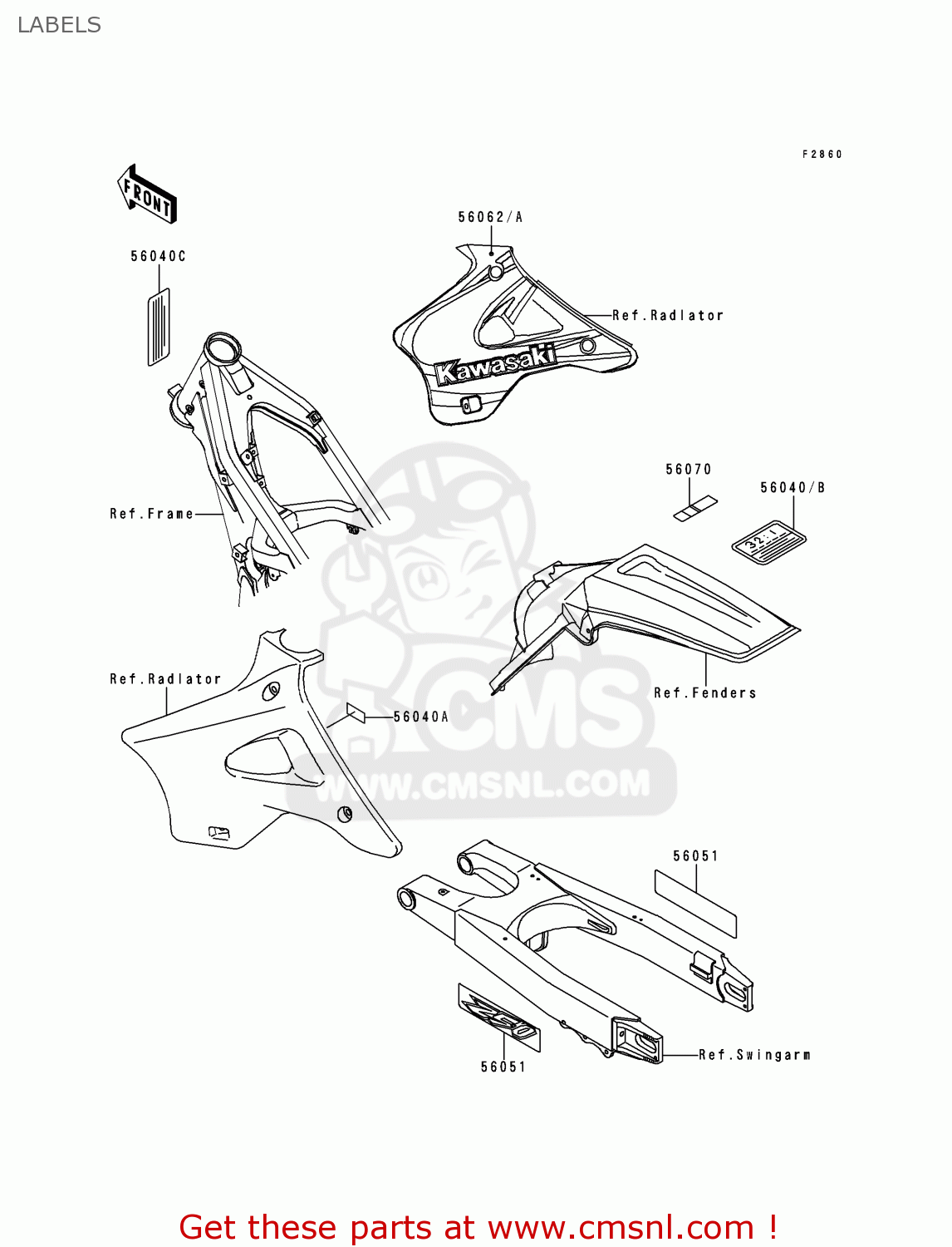 LABELS KX250-K5 1998 EUROPE FR AS