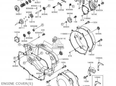 ENGINE COVER(S) - KX250-K5 1998 EUROPE FR AS