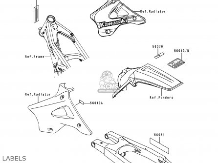LABELS - KX250-K5 1998 EUROPE FR AS