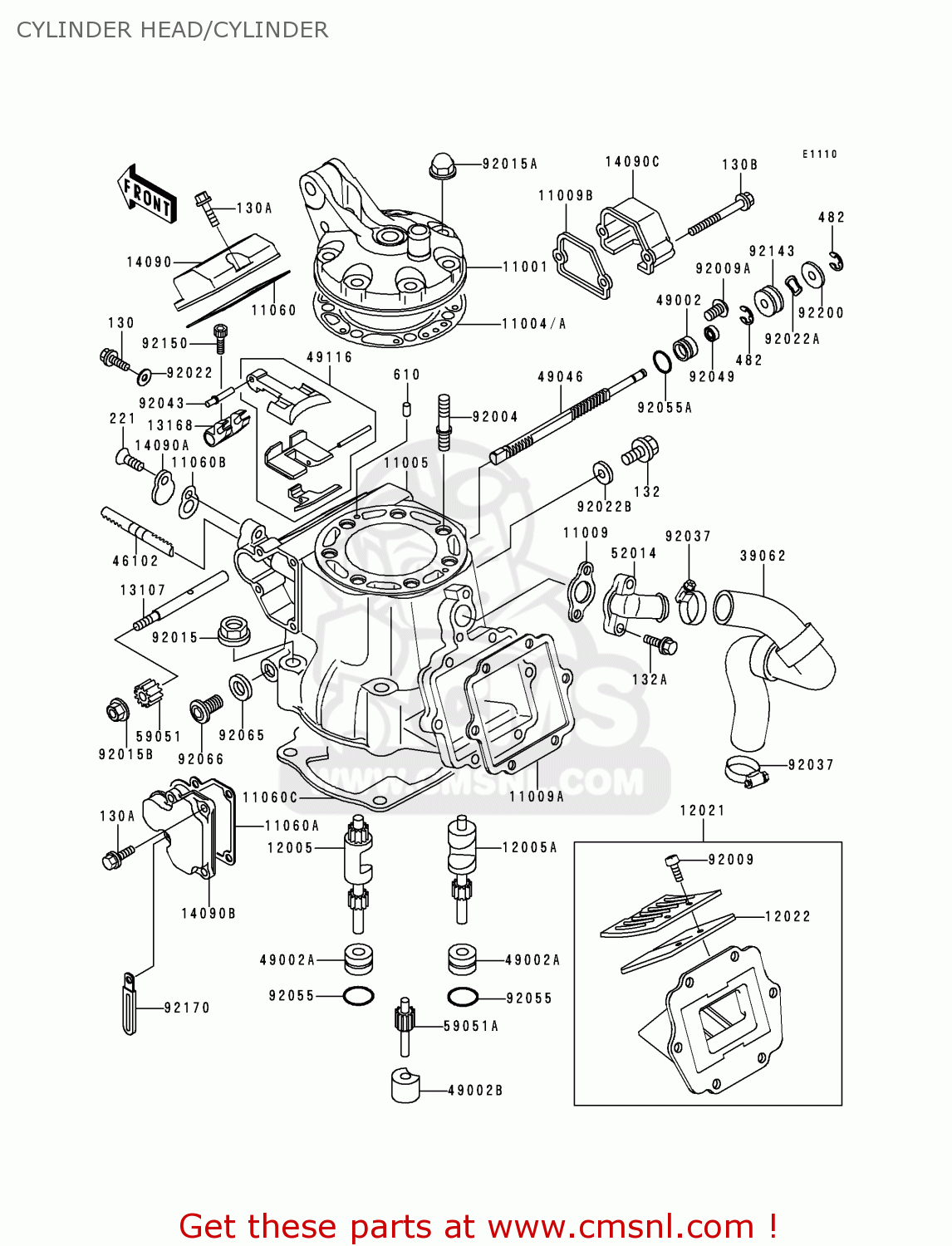 CYLINDER HEAD/CYLINDER KX250-K5 1998 USA CANADA