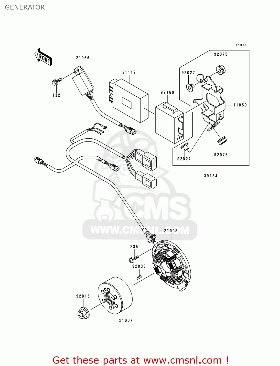 GENERATOR KX250-K5 1998 USA CANADA