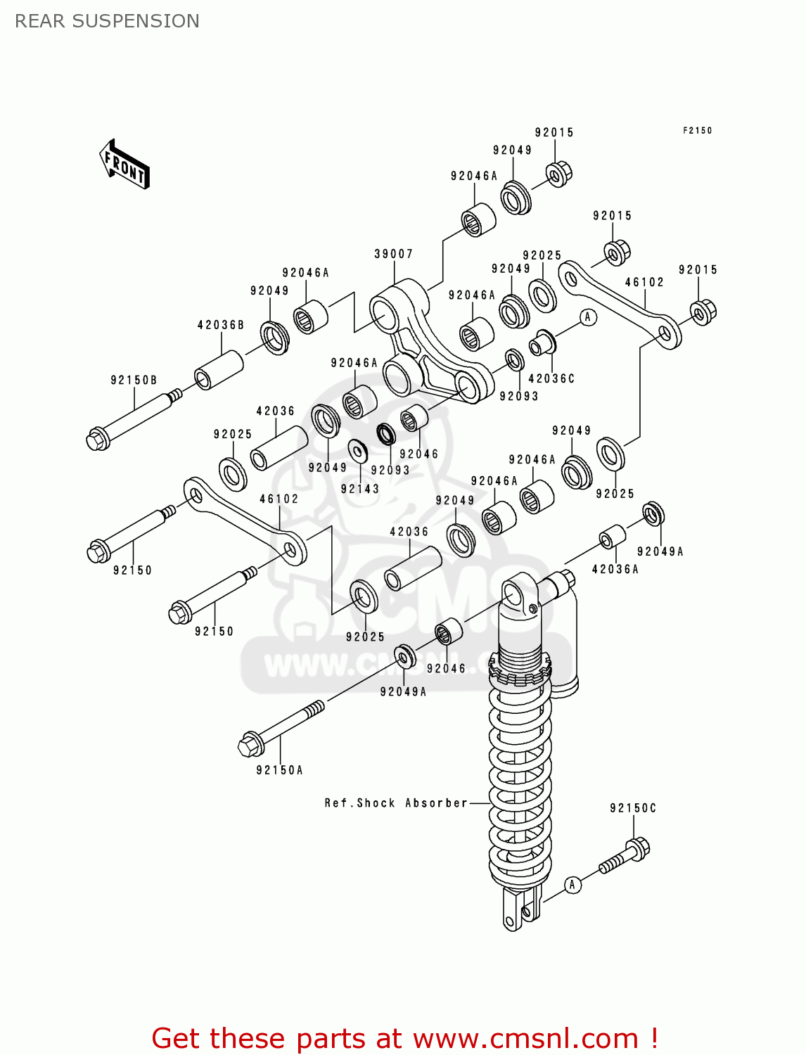 REAR SUSPENSION KX250-K5 1998 USA CANADA