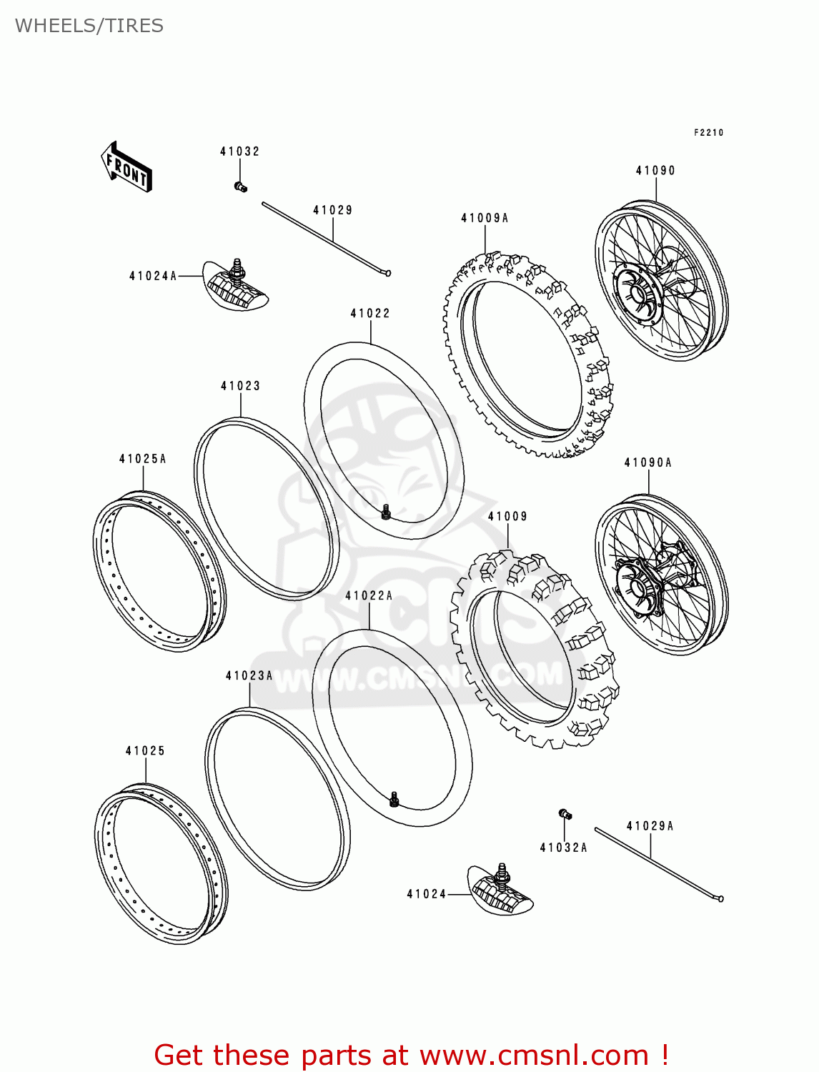 WHEELS/TIRES KX250-K5 1998 USA CANADA