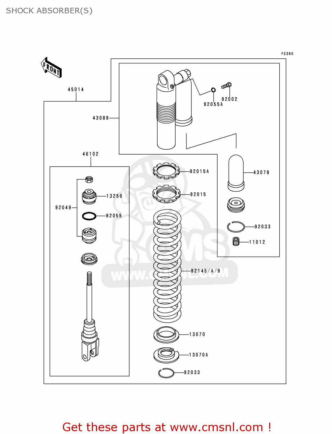 SHOCK ABSORBER(S) KX250-K5 1998 USA CANADA