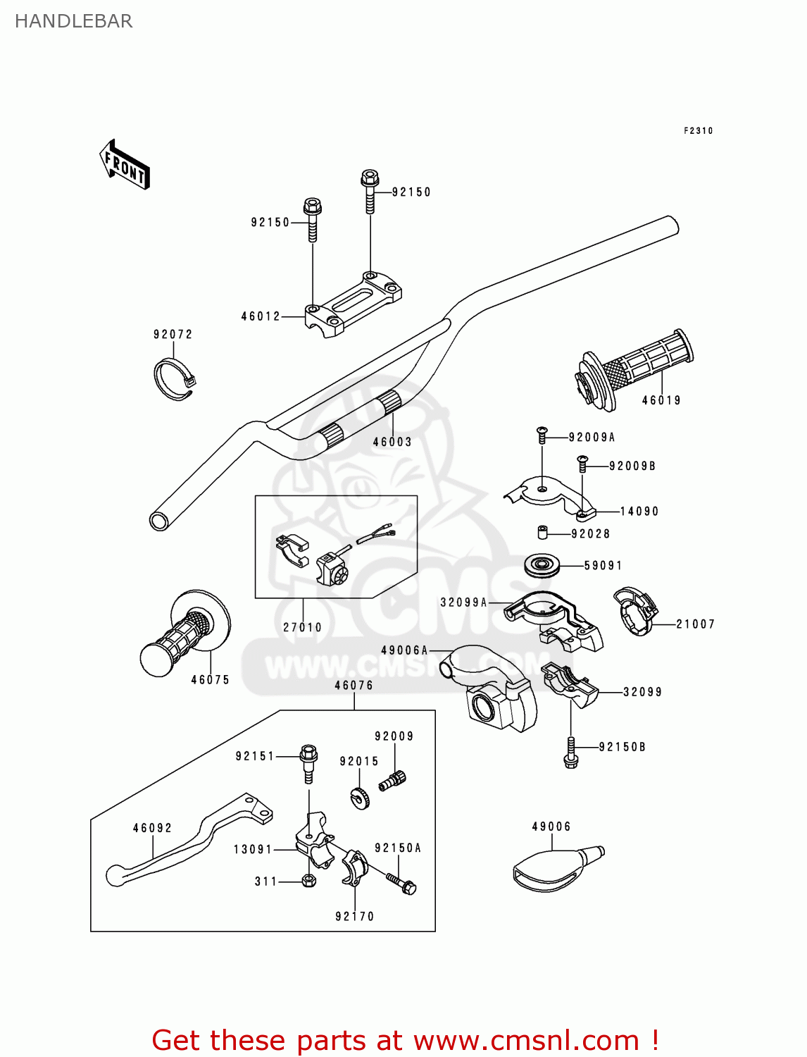 HANDLEBAR KX250-K5 1998 USA CANADA