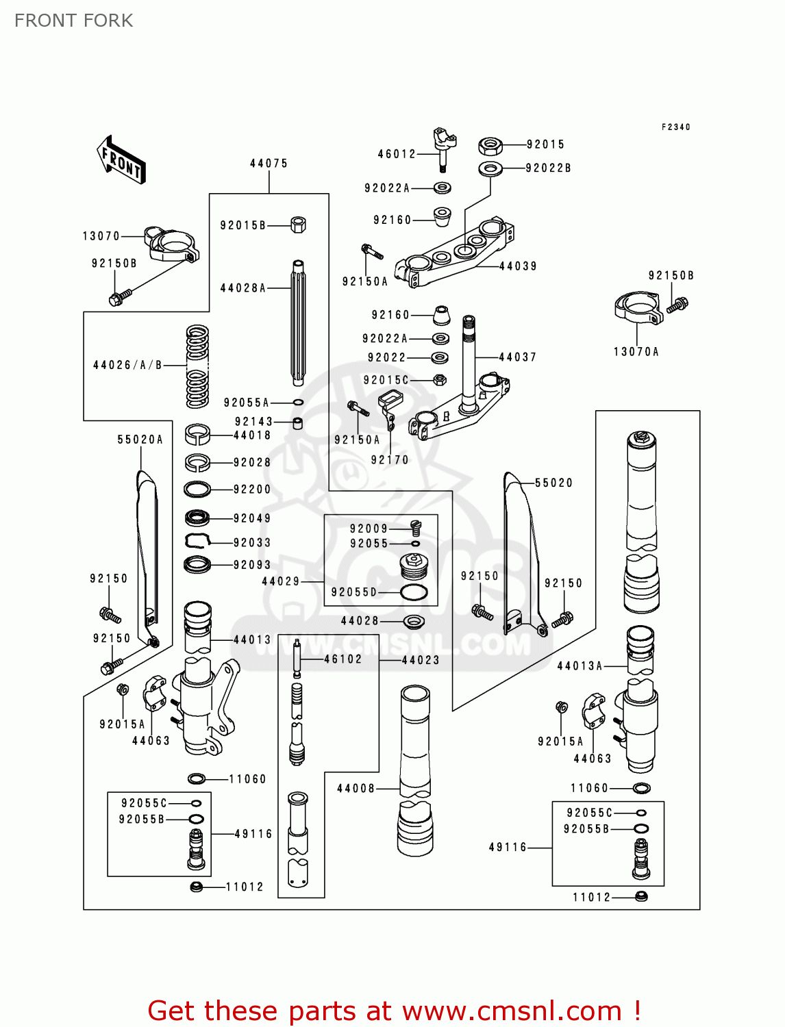 FRONT FORK KX250-K5 1998 USA CANADA