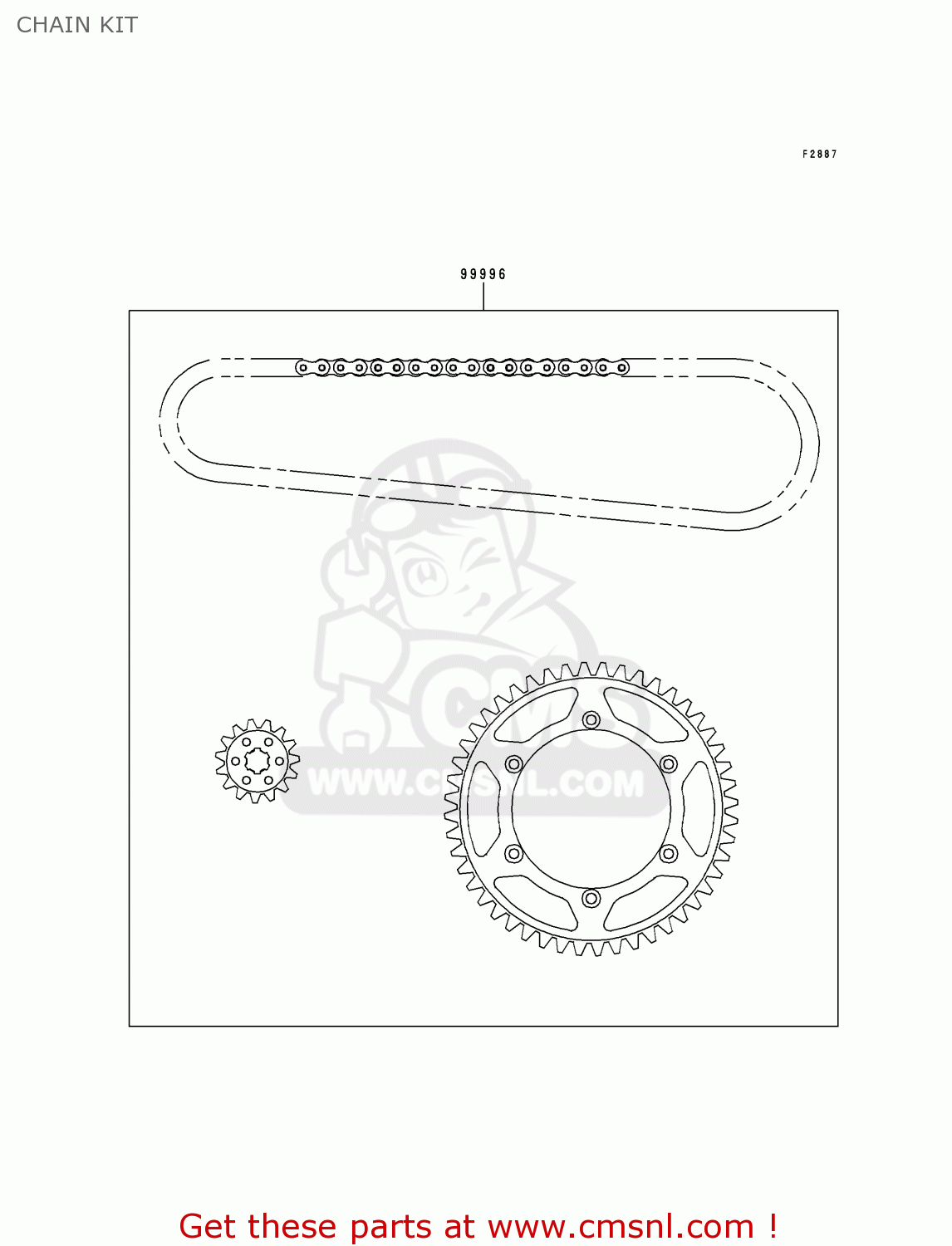 CHAIN KIT KX250-K5 1998 USA CANADA