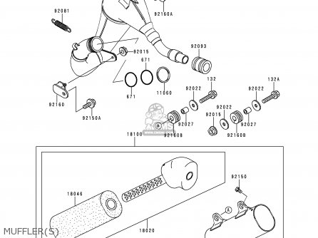 MUFFLER(S) - KX250-K5 1998 USA CANADA