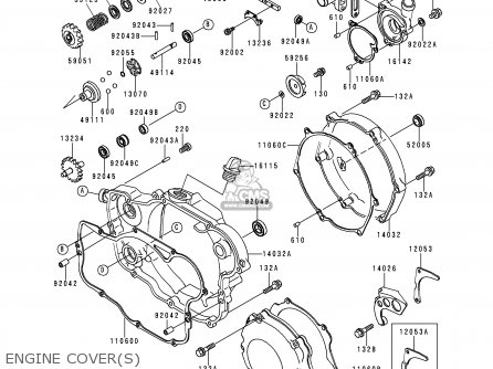 ENGINE COVER(S) - KX250-K5 1998 USA CANADA