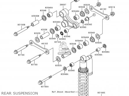 REAR SUSPENSION - KX250-K5 1998 USA CANADA