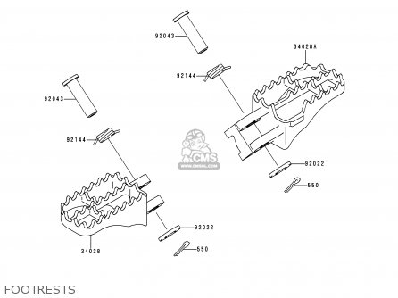 FOOTRESTS - KX250-K5 1998 USA CANADA
