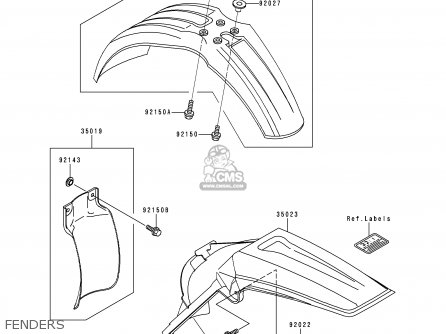 FENDERS - KX250-K5 1998 USA CANADA