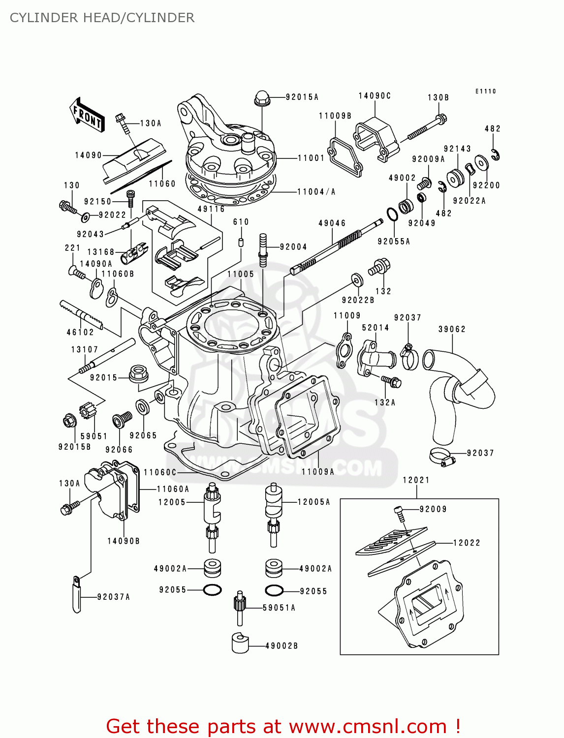 CYLINDER HEAD/CYLINDER KX250-L1 1999 EUROPE FR AS
