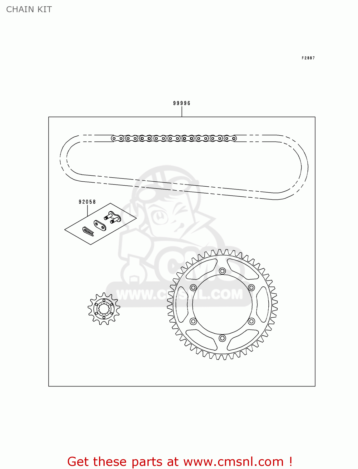 CHAIN KIT KX250-L1 1999 EUROPE FR AS