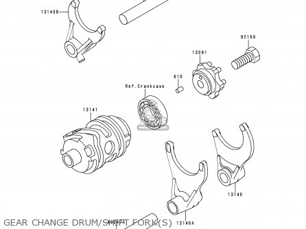 GEAR CHANGE DRUM/SHIFT FORK(S) - KX250-L1 1999 EUROPE FR AS