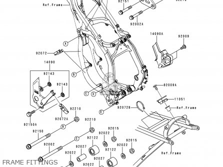 FRAME FITTINGS - KX250-L1 1999 EUROPE FR AS