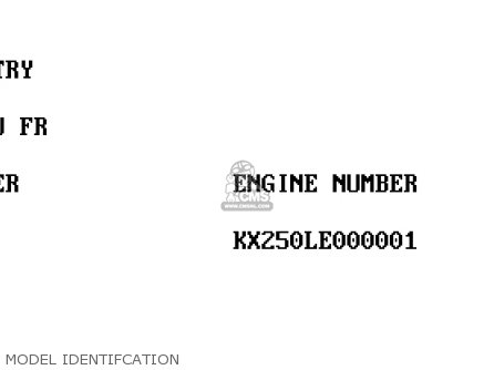 MODEL IDENTIFCATION - KX250-L1 1999 EUROPE FR AS