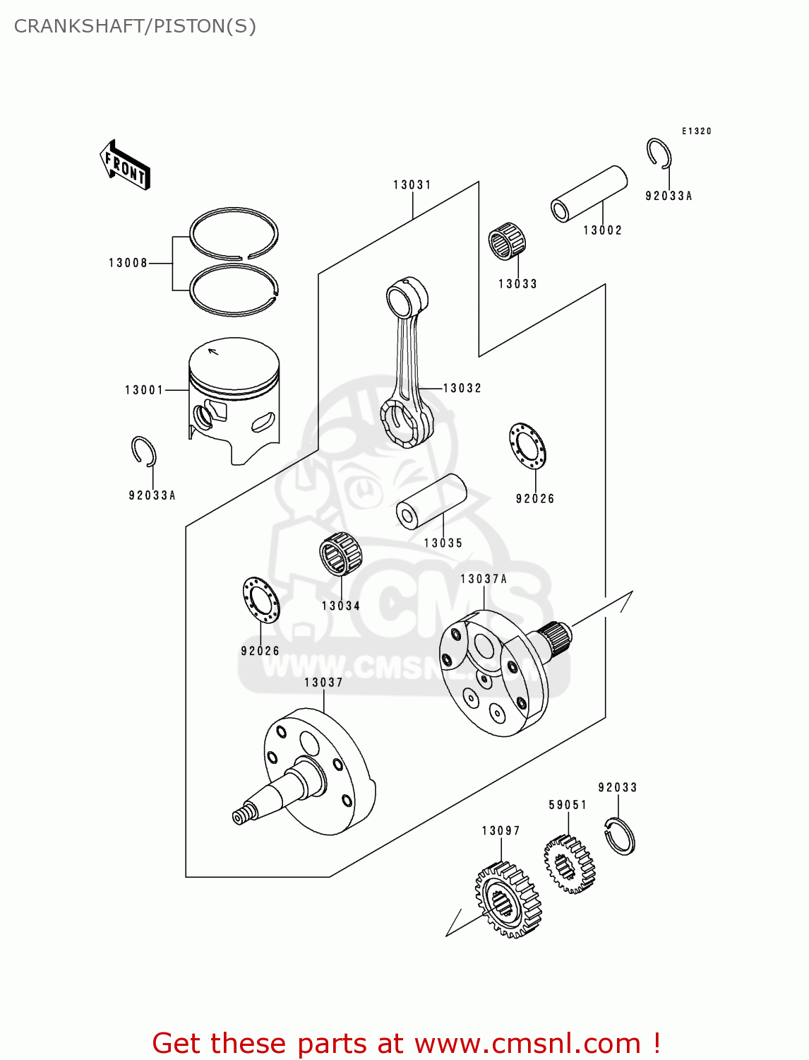 CRANKSHAFT/PISTON(S) KX250-L1 1999 USA CANADA