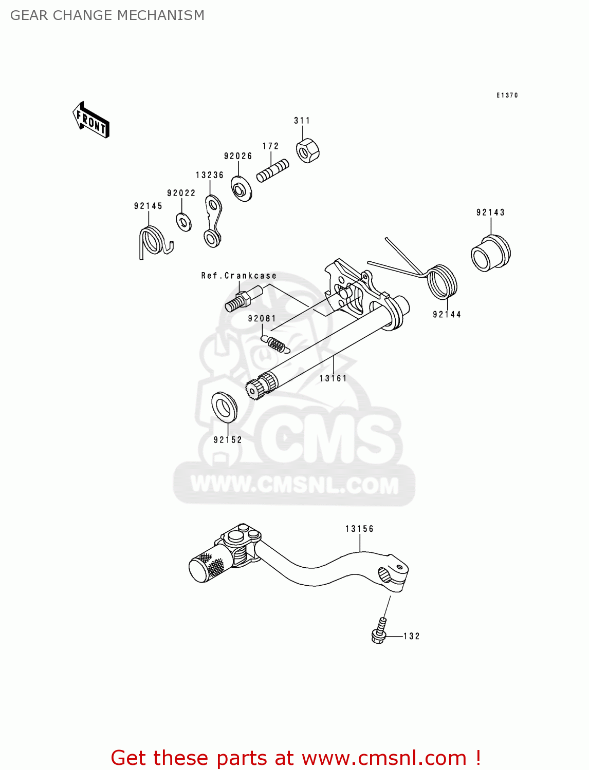 GEAR CHANGE MECHANISM KX250-L1 1999 USA CANADA