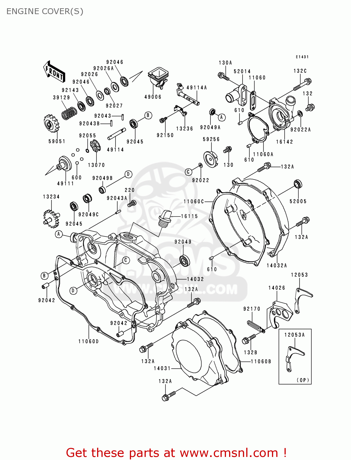 ENGINE COVER(S) KX250-L1 1999 USA CANADA