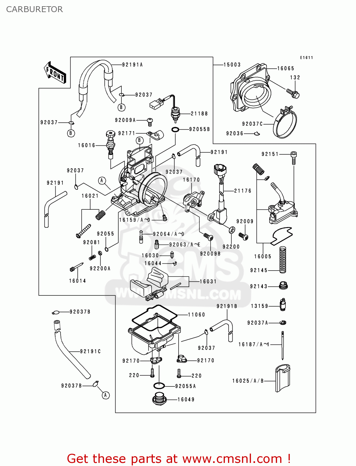 CARBURETOR KX250-L1 1999 USA CANADA
