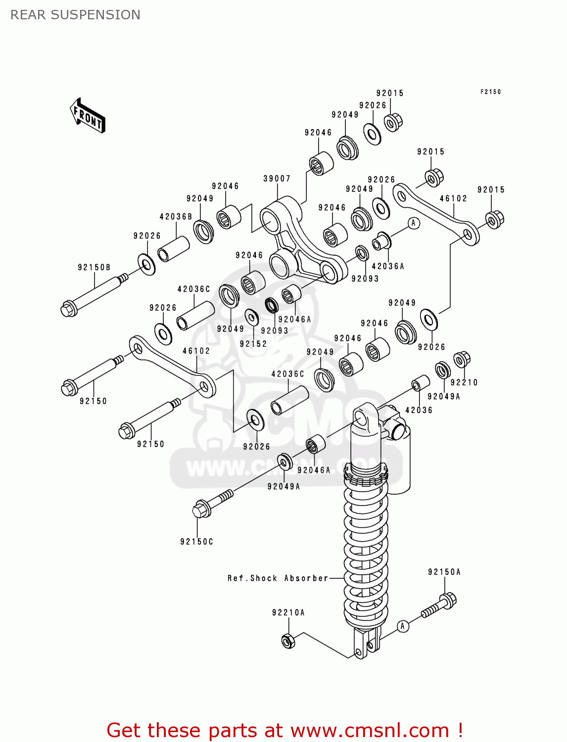 REAR SUSPENSION KX250-L1 1999 USA CANADA