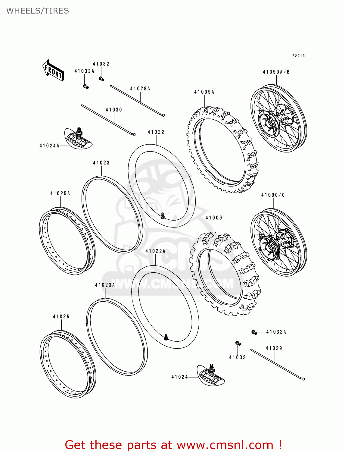 WHEELS/TIRES KX250-L1 1999 USA CANADA