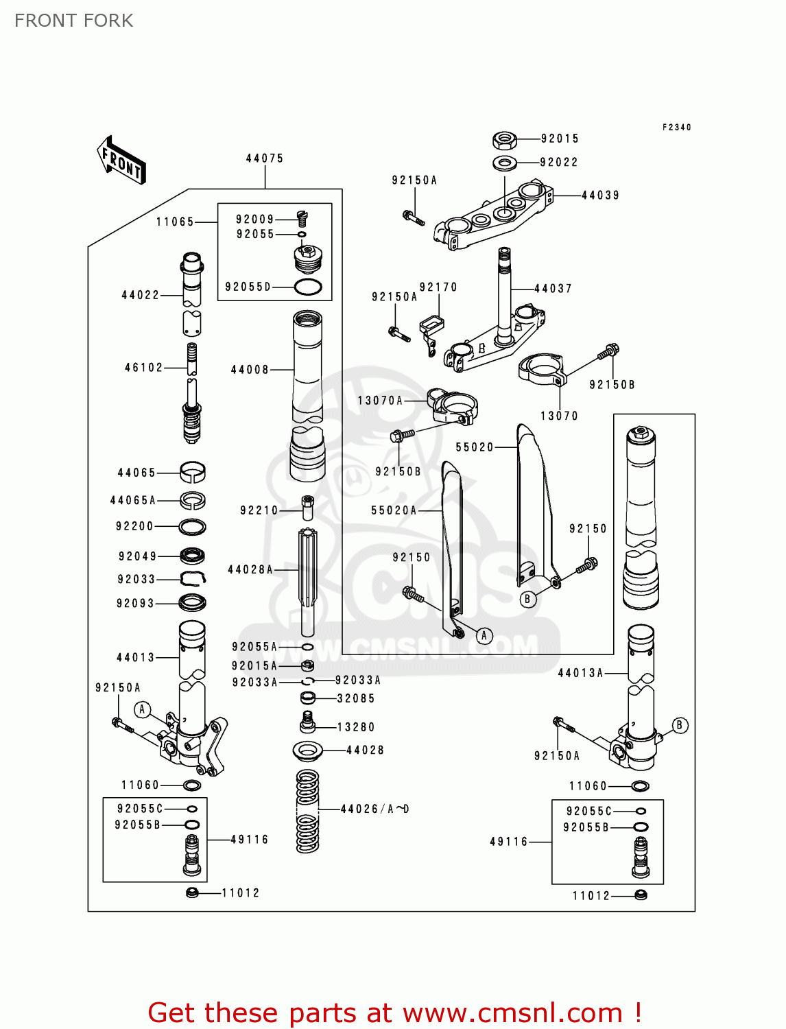 FRONT FORK KX250-L1 1999 USA CANADA