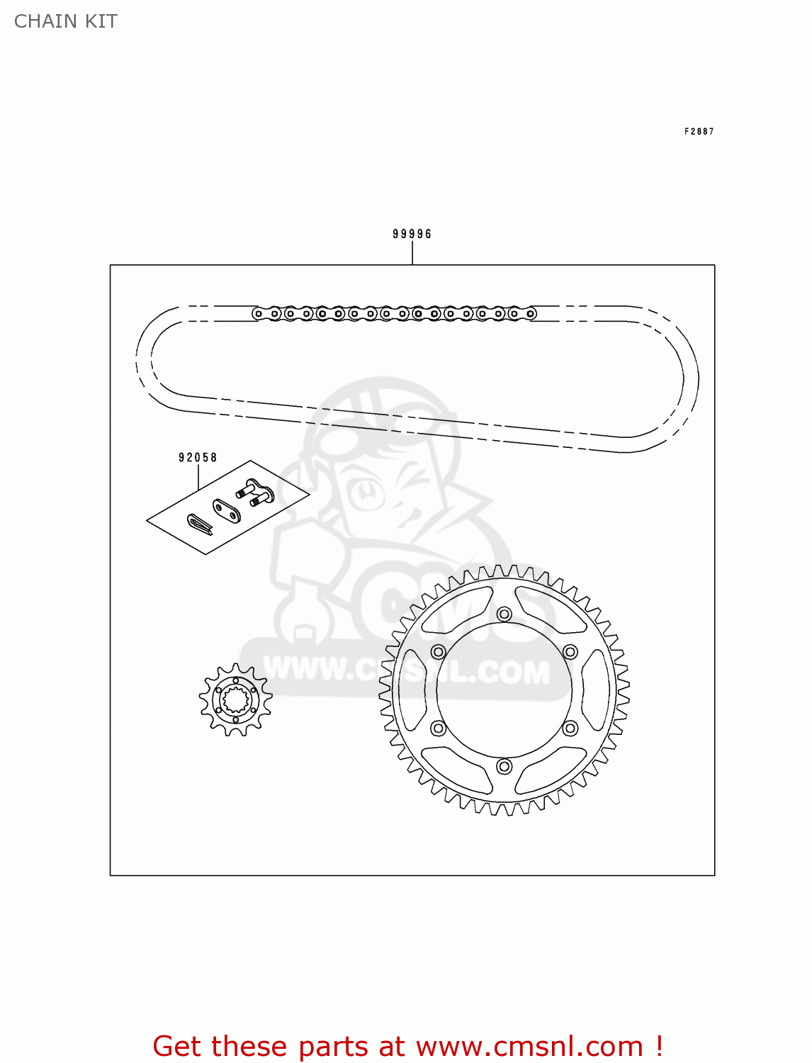 CHAIN KIT KX250-L1 1999 USA CANADA