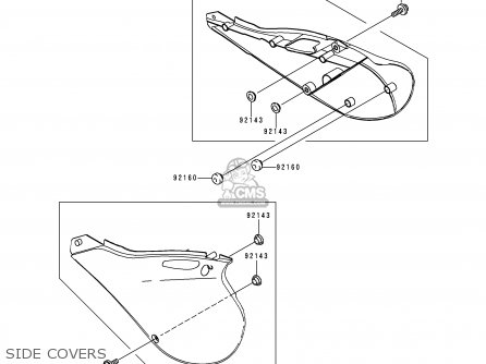 SIDE COVERS - KX250-L1 1999 USA CANADA