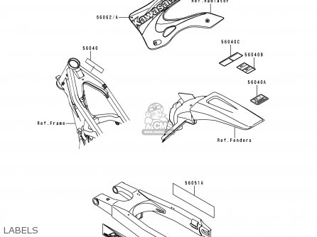 LABELS - KX250-L1 1999 USA CANADA
