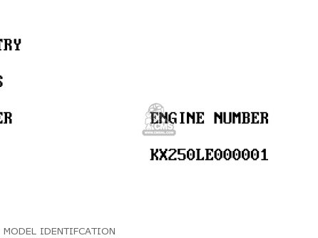 MODEL IDENTIFCATION - KX250-L1 1999 USA CANADA