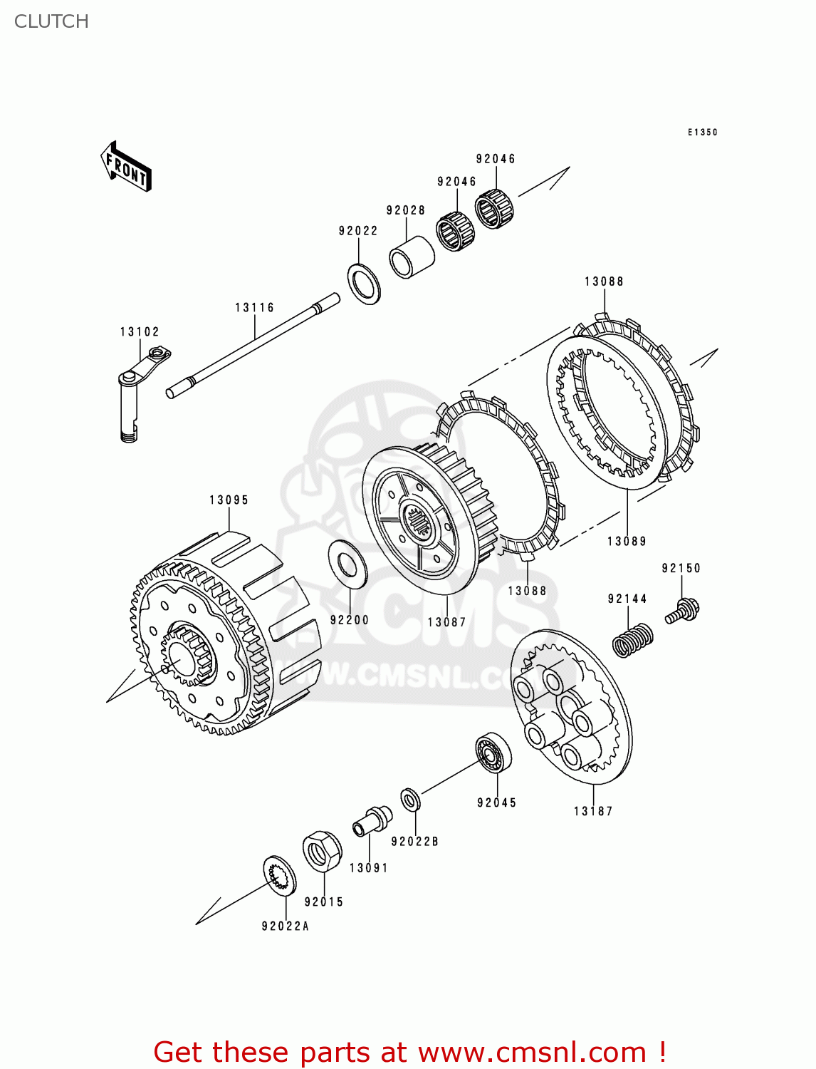 Kawasaki KX250-L2 2000 EUROPE AS CLUTCH - buy original CLUTCH spares online