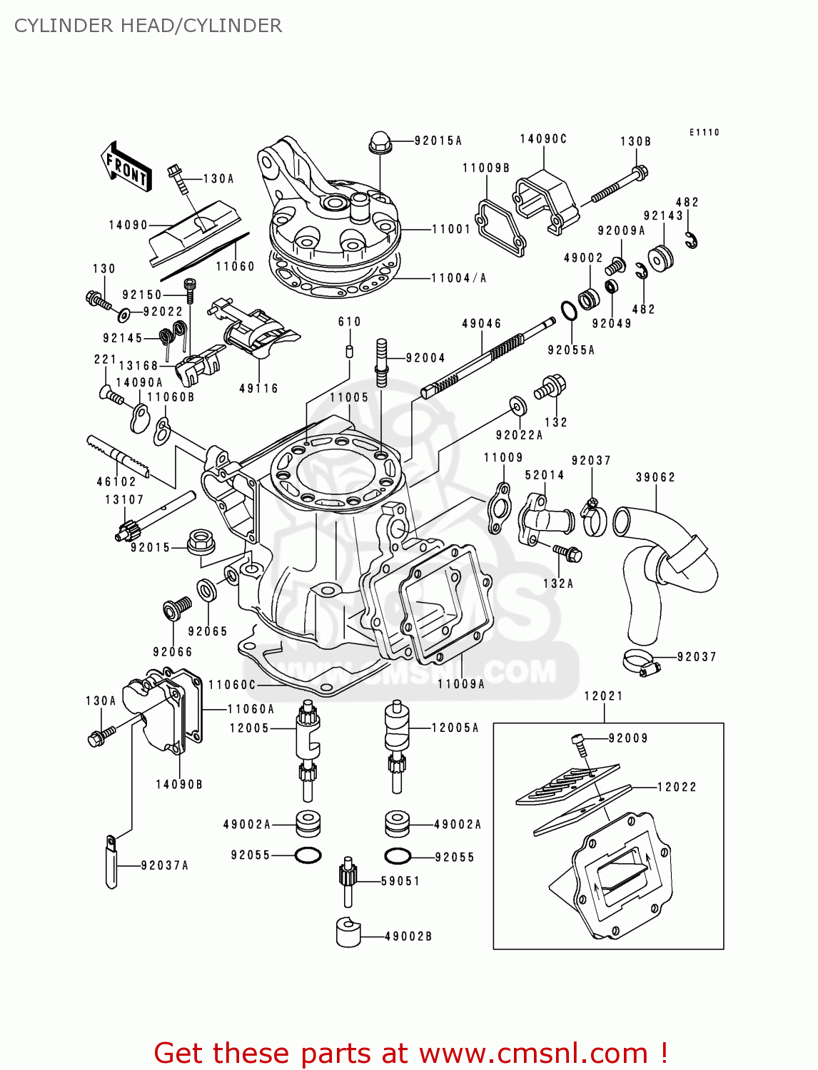 CYLINDER HEAD/CYLINDER KX250-L2 2000 EUROPE AS