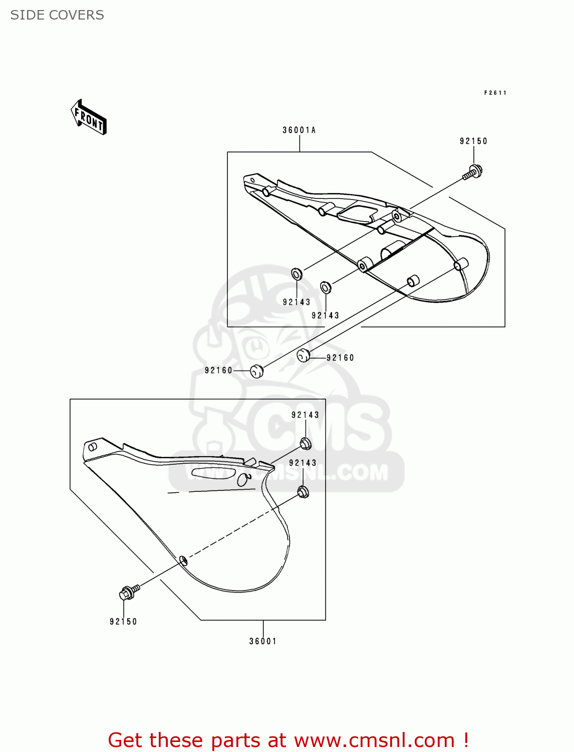SIDE COVERS KX250-L2 2000 EUROPE AS