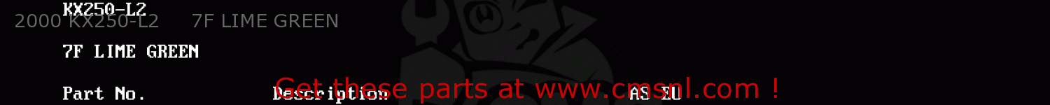 2000 KX250-L2     7F LIME GREEN KX250-L2 2000 EUROPE AS