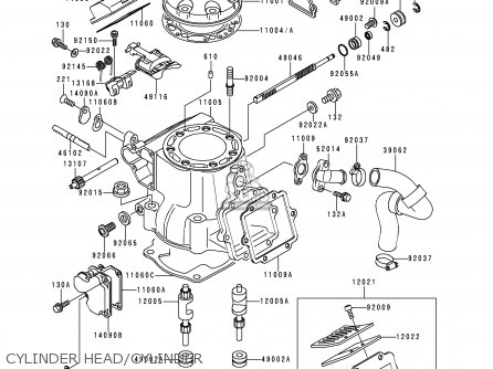 CYLINDER HEAD/CYLINDER - KX250-L2 2000 EUROPE AS