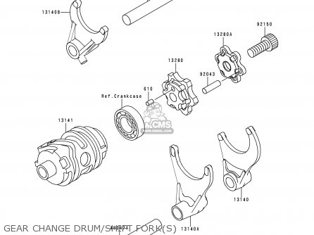 GEAR CHANGE DRUM/SHIFT FORK(S) - KX250-L2 2000 EUROPE AS