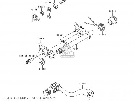 GEAR CHANGE MECHANISM - KX250-L2 2000 EUROPE AS