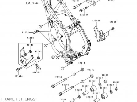 FRAME FITTINGS - KX250-L2 2000 EUROPE AS