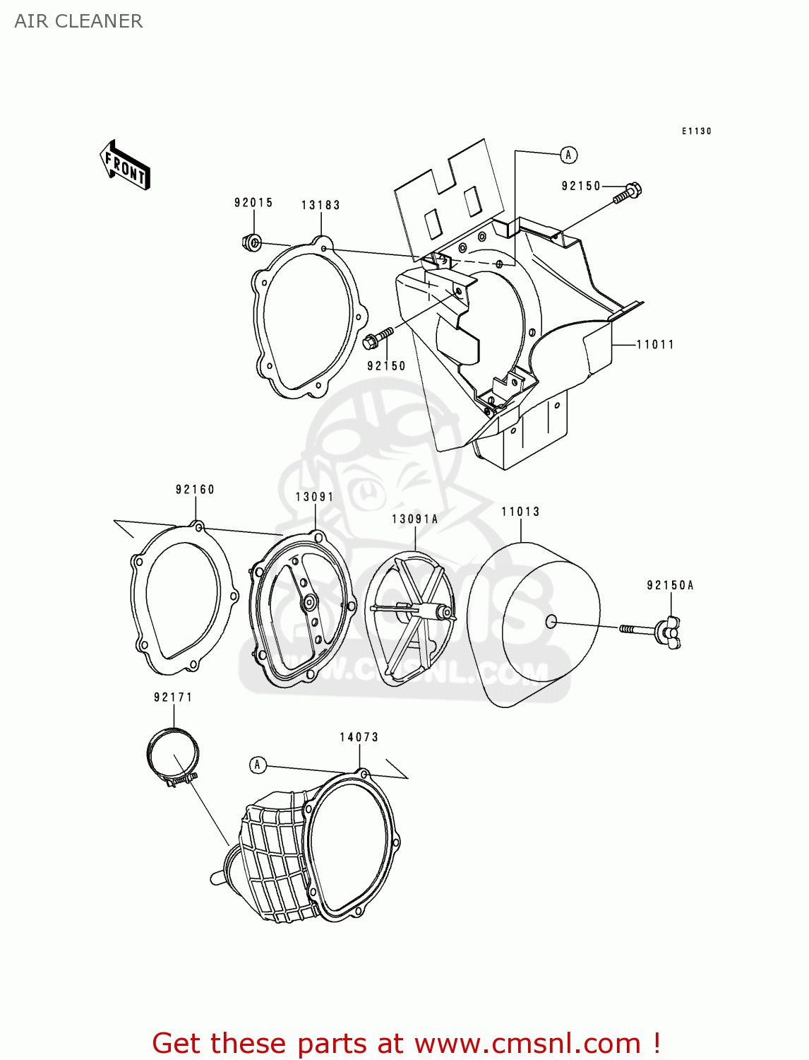 AIR CLEANER KX250-L2 2000 USA CANADA