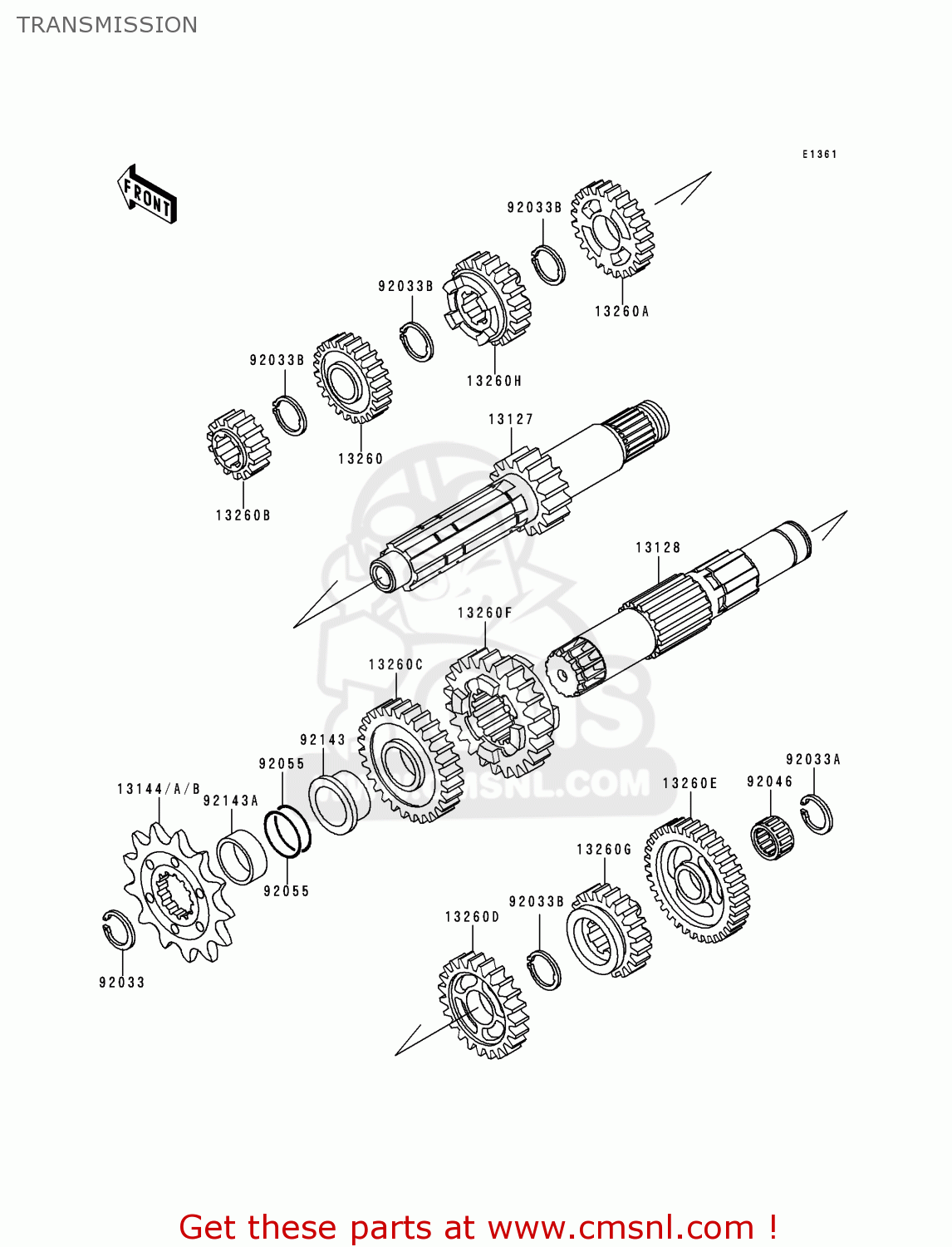 TRANSMISSION KX250-L2 2000 USA CANADA