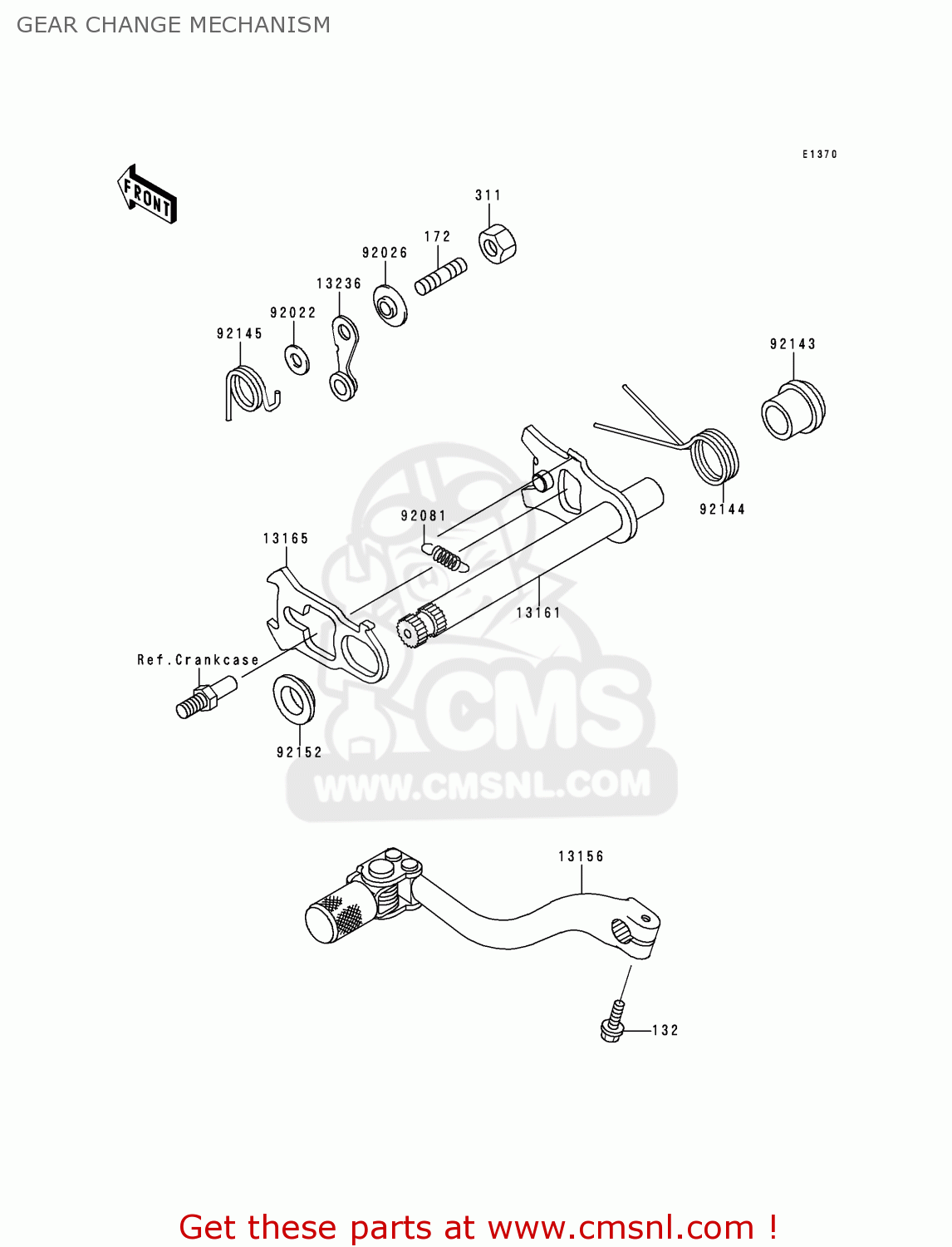 GEAR CHANGE MECHANISM KX250-L2 2000 USA CANADA