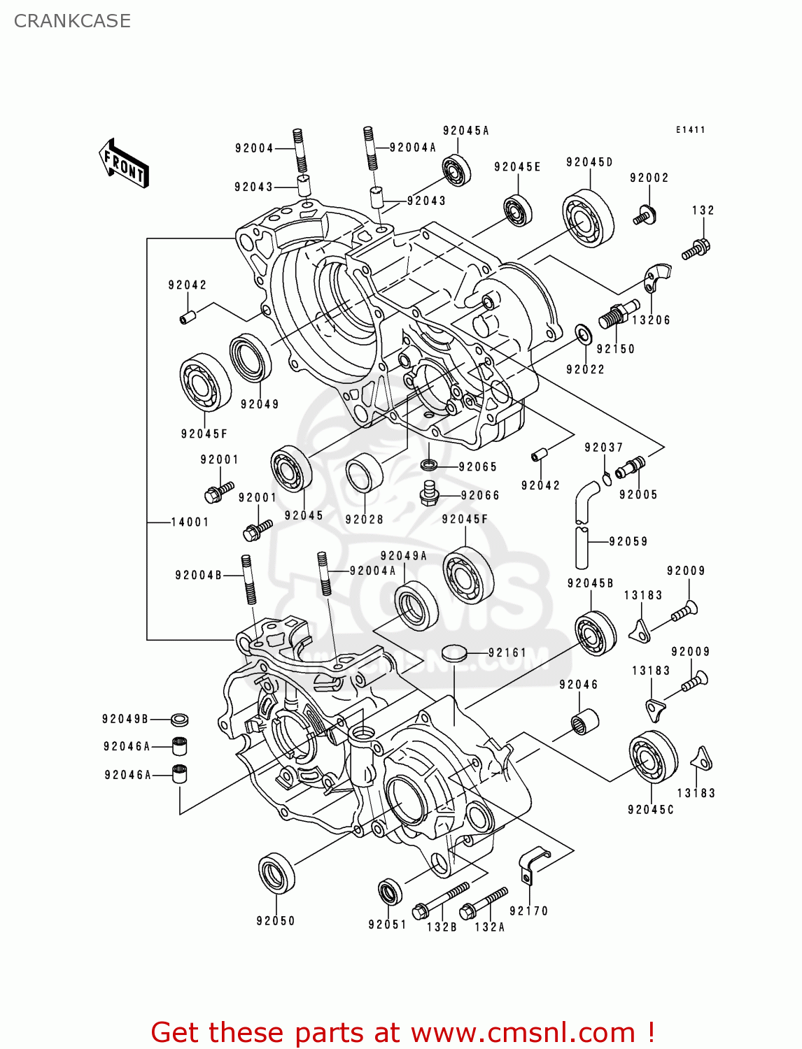 CRANKCASE KX250-L2 2000 USA CANADA